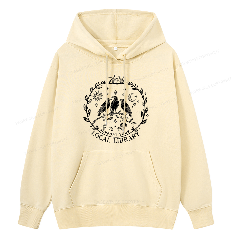 Pagewings Support Your Local Library Unisex Classic Hoodie