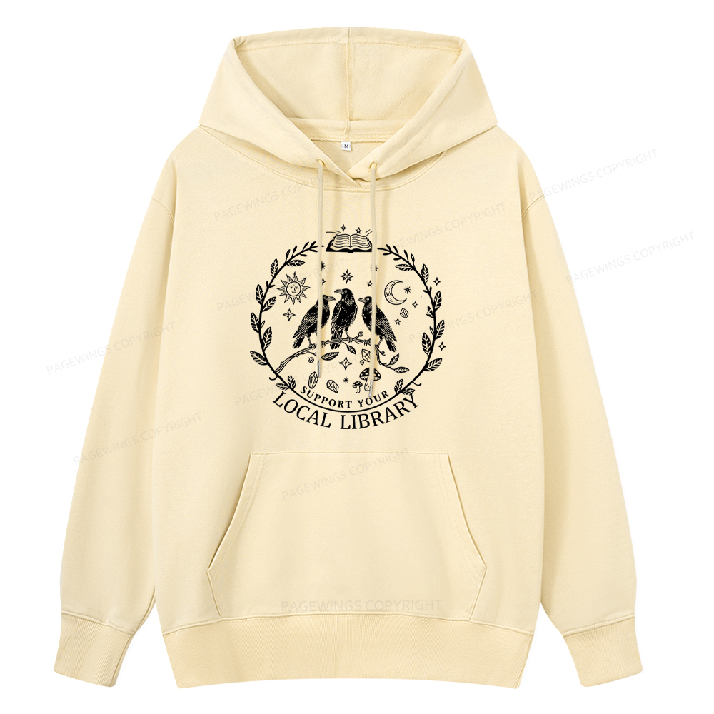 Pagewings Support Your Local Library Unisex Classic Hoodie