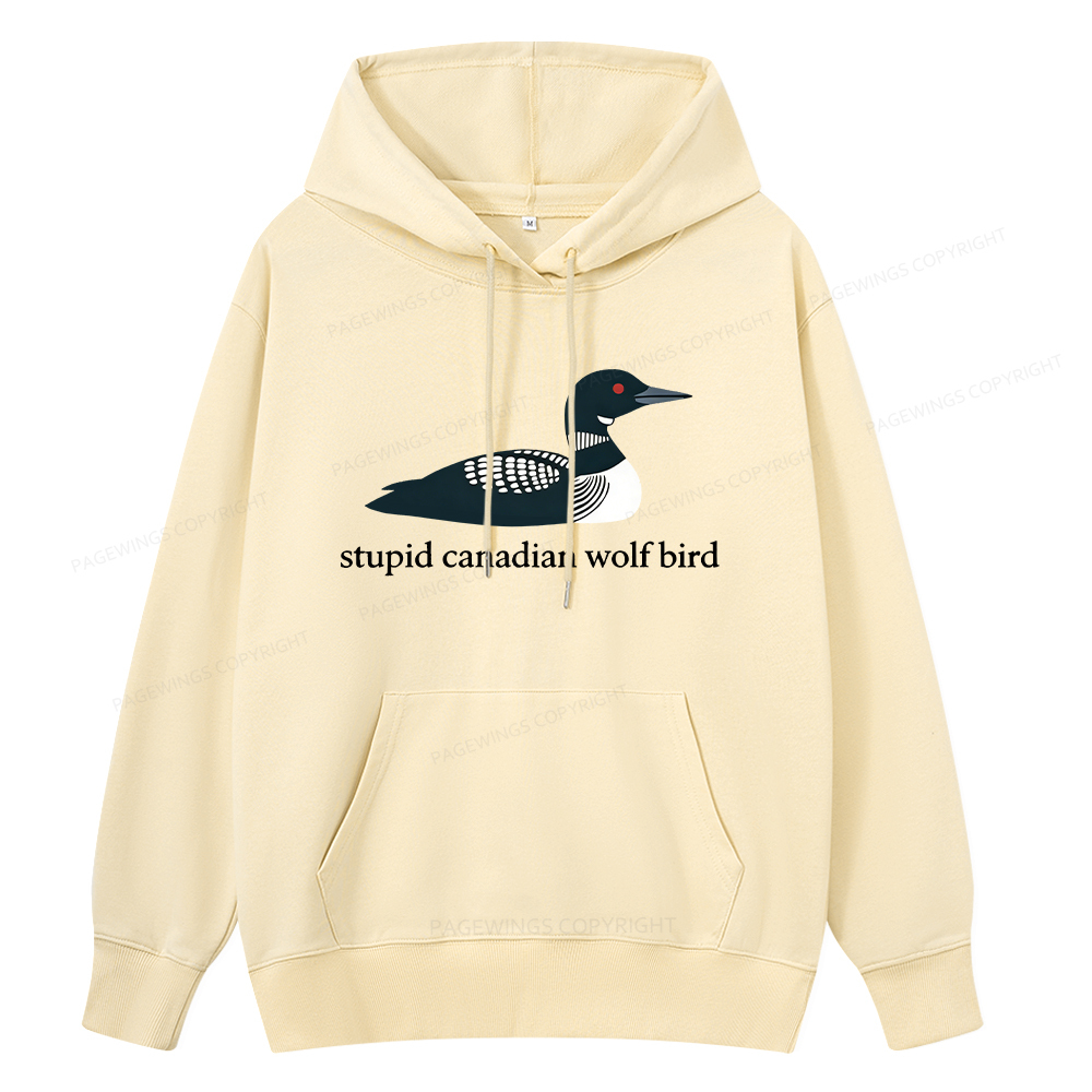 Pagewings Stupid Canadian Wolf Bird Unisex Classic Hoodie