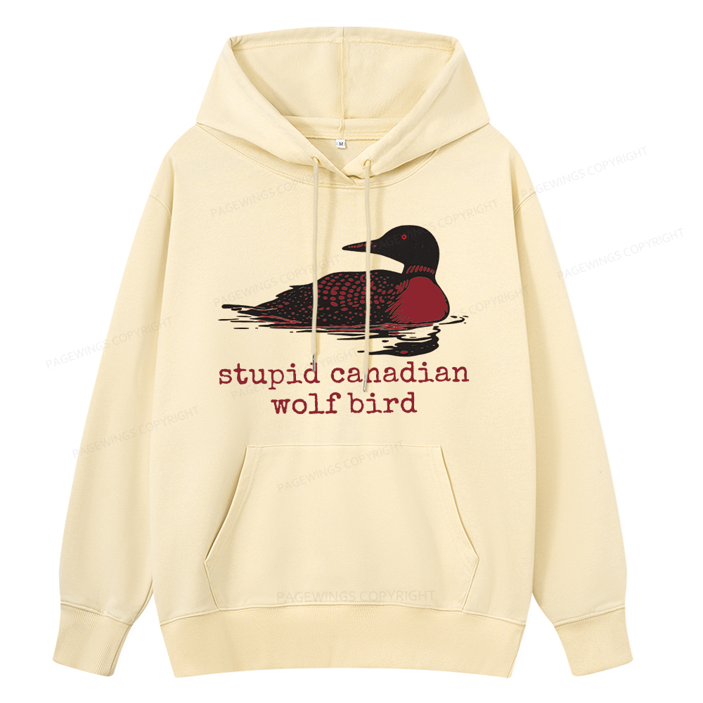 Pagewings Stupid Canadian Wolf Bird Unisex Classic Hoodie