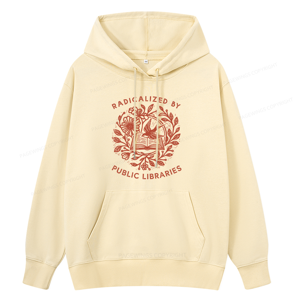 Pagewings Radicalized By Public Libraries Unisex Classic Hoodie
