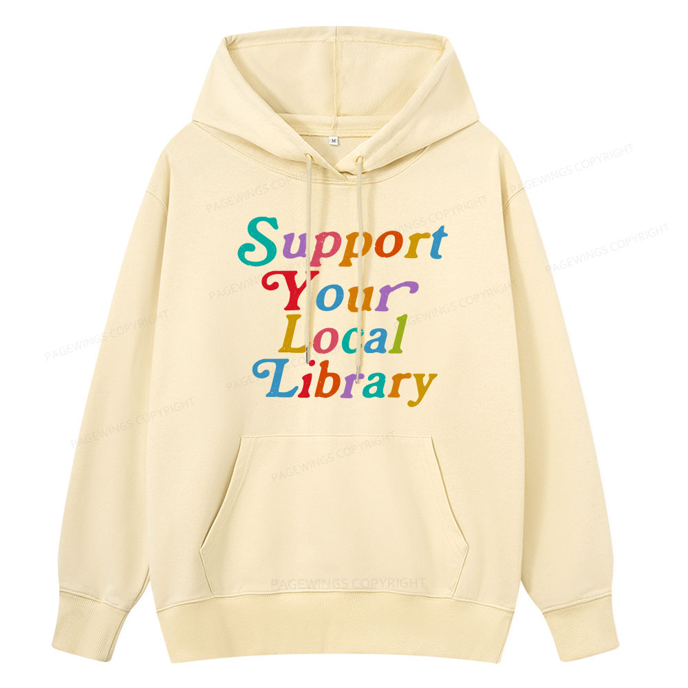 Pagewings Support Your Local Library Unisex Classic Hoodie