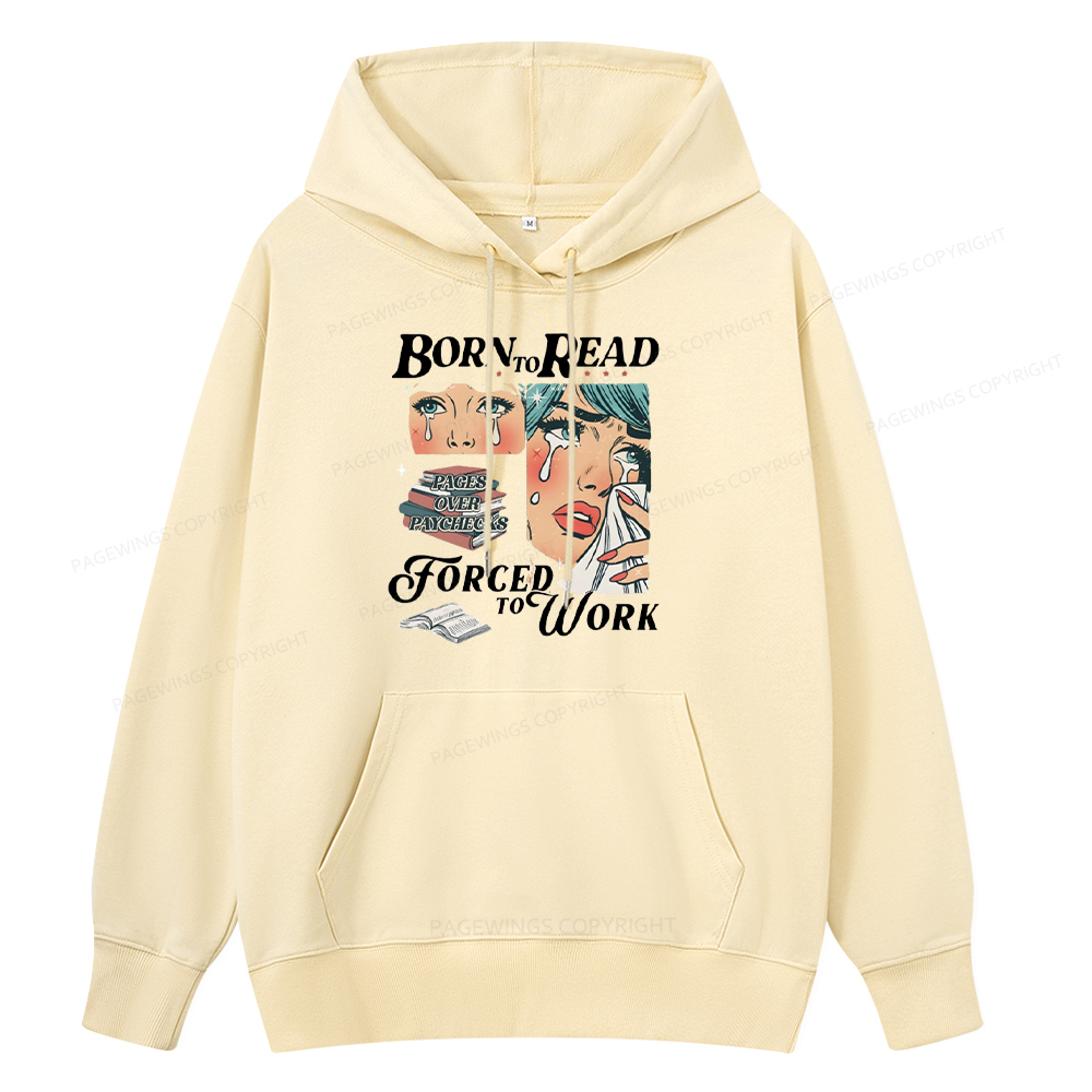 Pagewings Born To Read Bookish Unisex Classic Hoodie