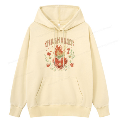 Pagewings Vintage Fire-heart Unisex Classic Hoodie