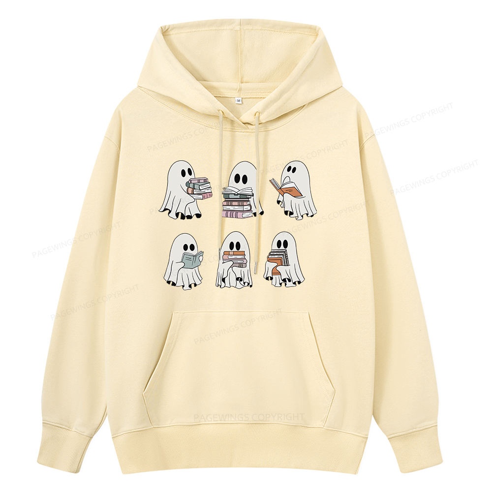 Pagewings Ghost Reading Halloween Unisex Classic Hoodie