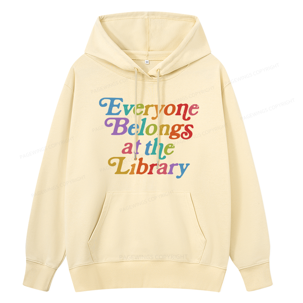 Pagewings  Everyone belongs at the library Unisex Classic Hoodie