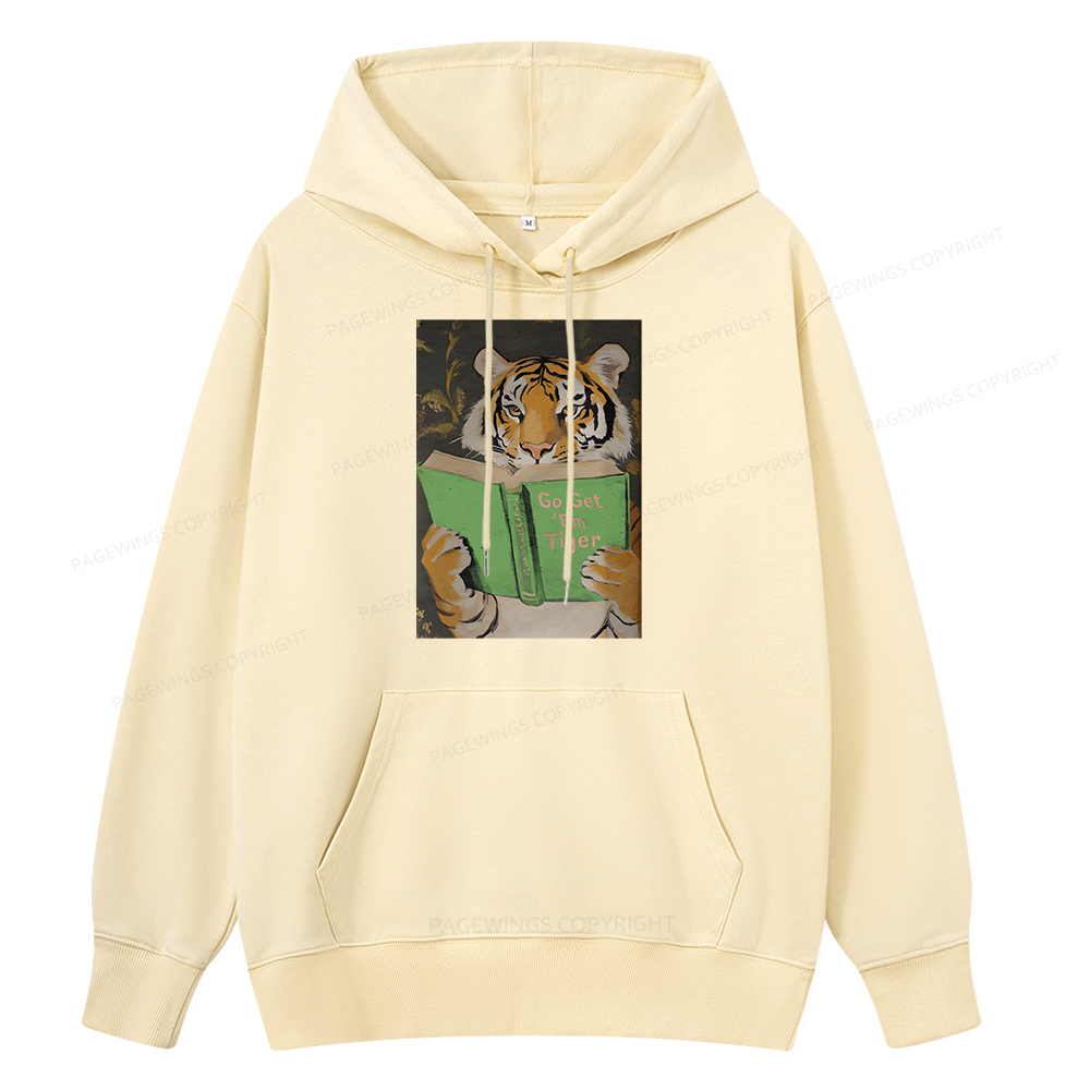 Pagewings Motivational Tiger Reading Unisex Classic Hoodie