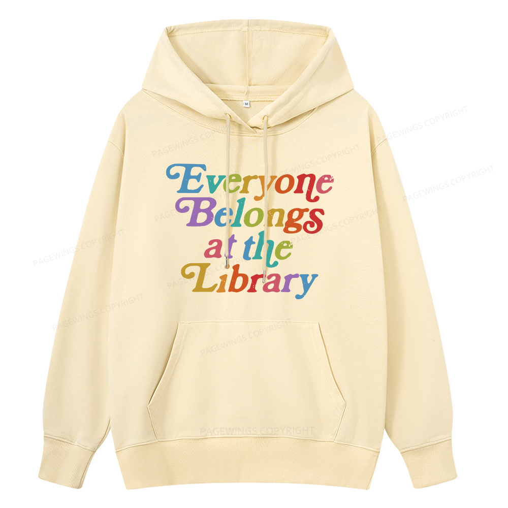 Pagewings  Everyone belongs at the library Unisex Classic Hoodie