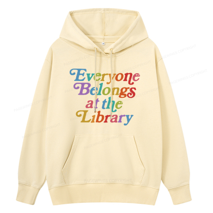 Pagewings  Everyone belongs at the library Unisex Classic Hoodie