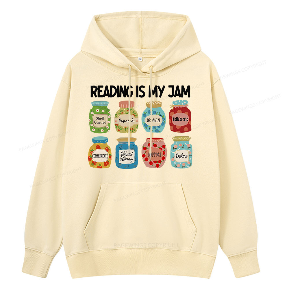Pagewings Reading is My Jam Bookworm Unisex Classic Hoodie