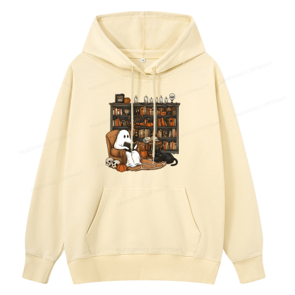 Pagewings Halloween Ghost Reading Books Unisex Classic Hoodie
