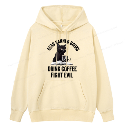 Pagewings Read Books Drink Coffee Fight Evil Shirt Unisex Classic Hoodie