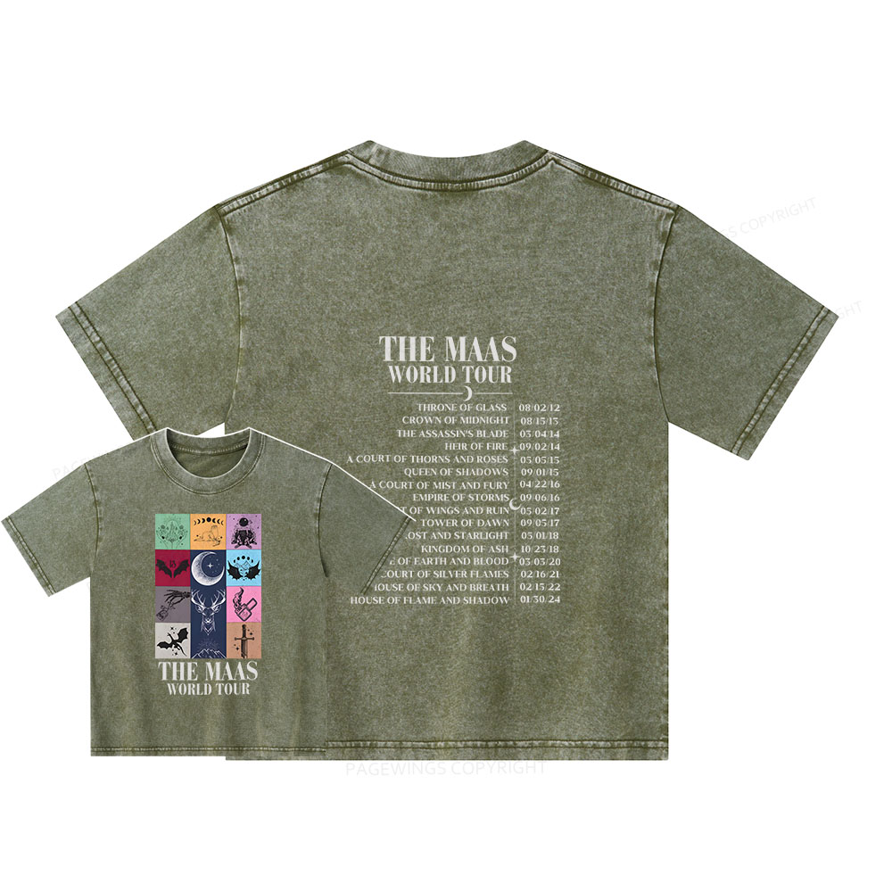 Pagewings World Tour Unisex Kids Washed T-shirt