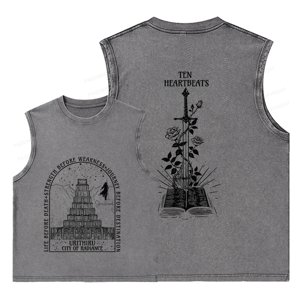 Pagewings Life Before Death Strength Before Weakness Unisex Washed Tank Top