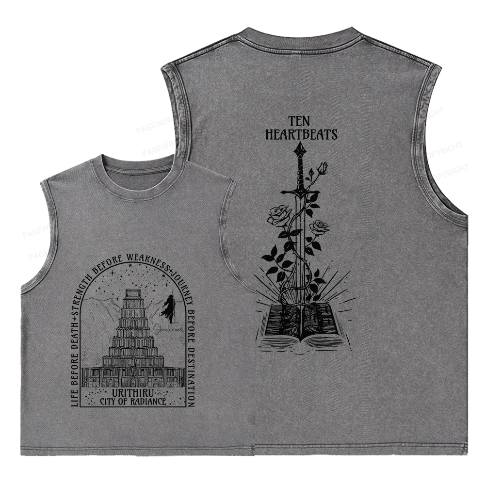 Pagewings Life Before Death Strength Before Weakness Unisex Washed Tank Top