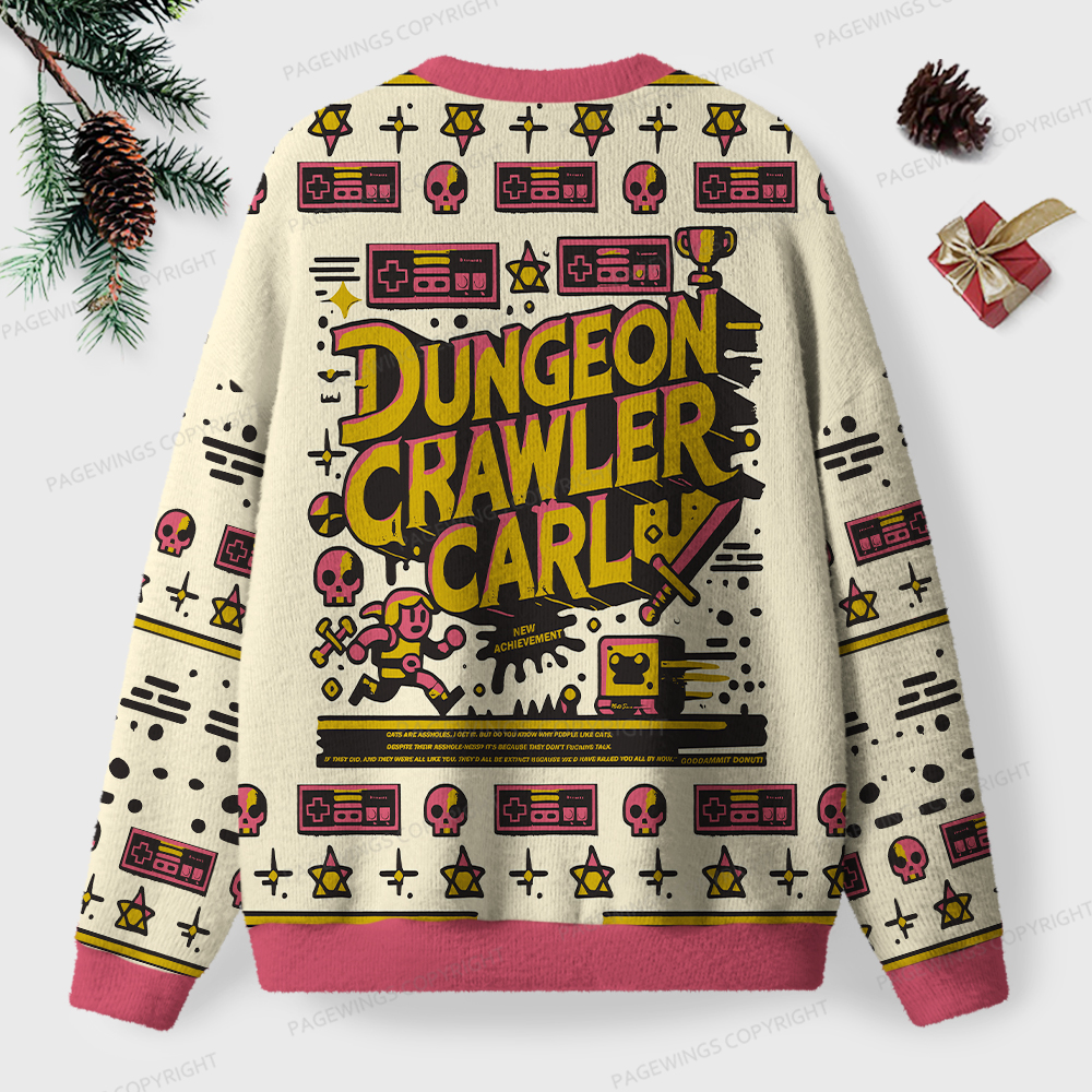 Pagewings Sci-Fi Book Lover Unisex Ugly Knit Sweatshirt