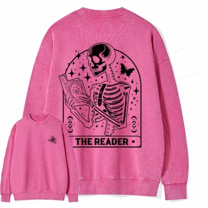 Pagewings The Reader Tarot Card Shirt Unisex Washed Sweatshirt