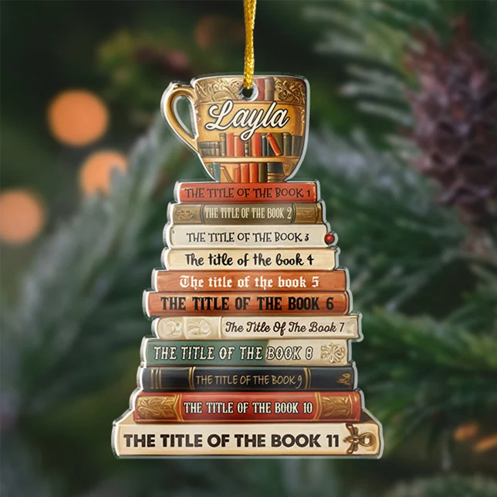 Pagewings Personalized Christmas Book Tree Name Ornament