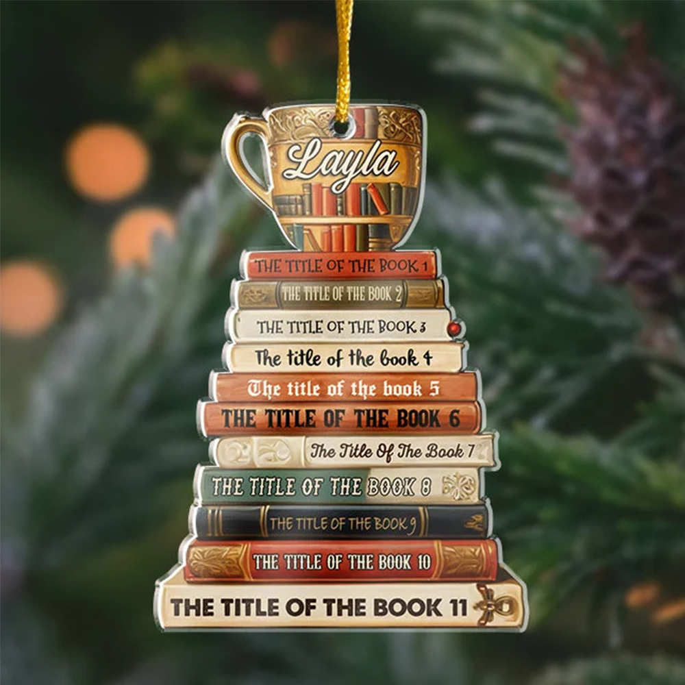 Pagewings Personalized Christmas Book Tree Name Ornament