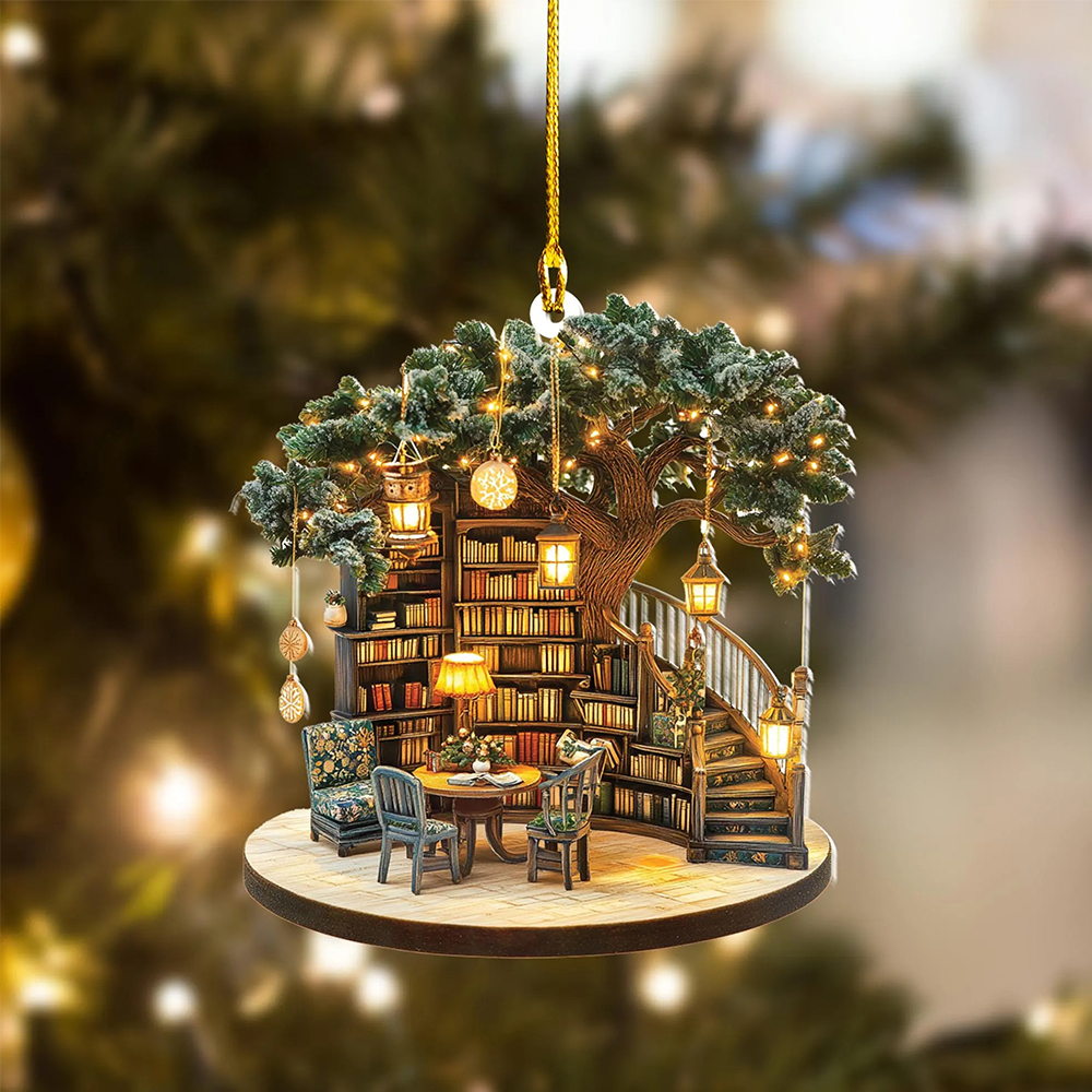 Pagewings Cozy Literary Christmas Vibe Ornament