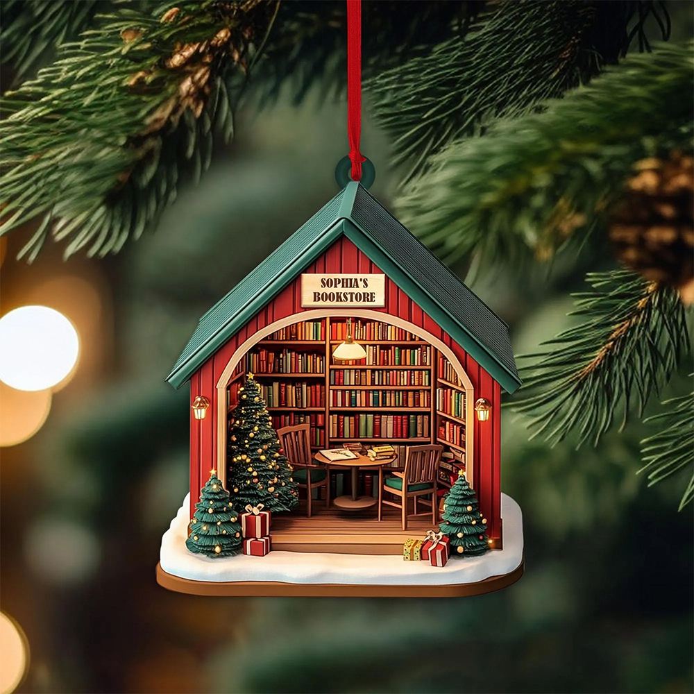 Pagewings Personalized Bookshop Ornament