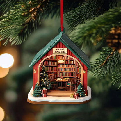 Pagewings Personalized Bookshop Ornament