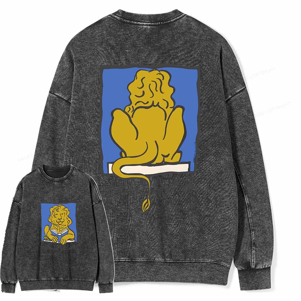 Pagewings Vintage New York Library Tee Unique Find Unisex Bookworm Perfect Gift Unisex Washed Sweatshirt