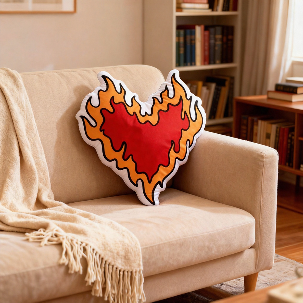 Pagewings Fireheart Shaped Throw Pillow