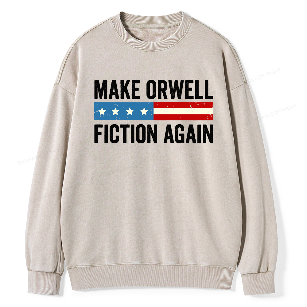 Pagewings Make Orwell Fiction Again Washed Sweatshirt