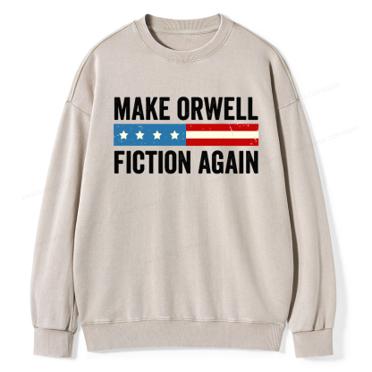 Pagewings Make Orwell Fiction Again Washed Sweatshirt