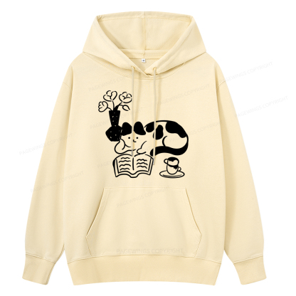 Pagewings The Cat Who Loves Reading Unisex Classic Hoodie