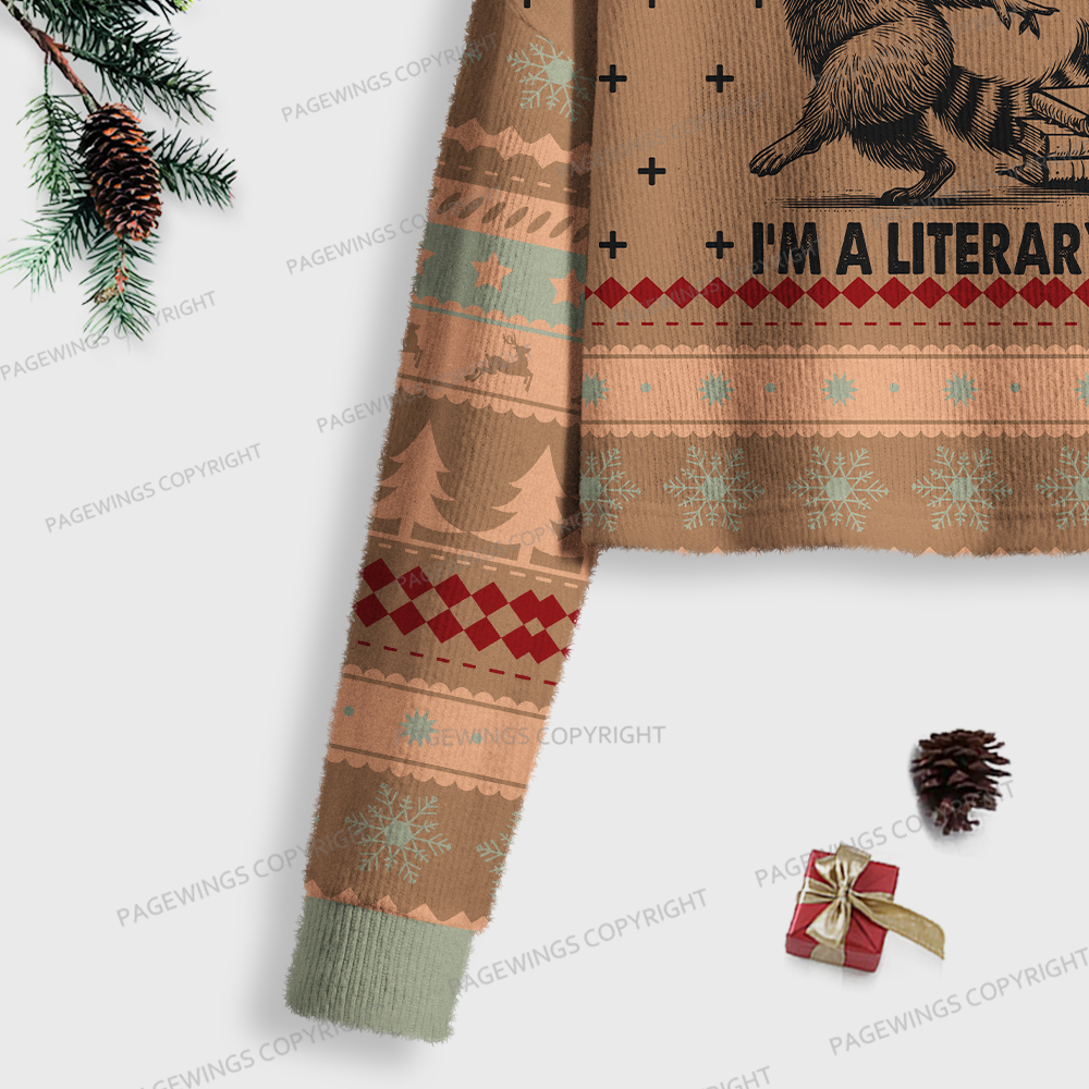 Pagewings I'm Not A Bookworm I'm A Literary Rascal Women Ugly Crop Sweatshirt