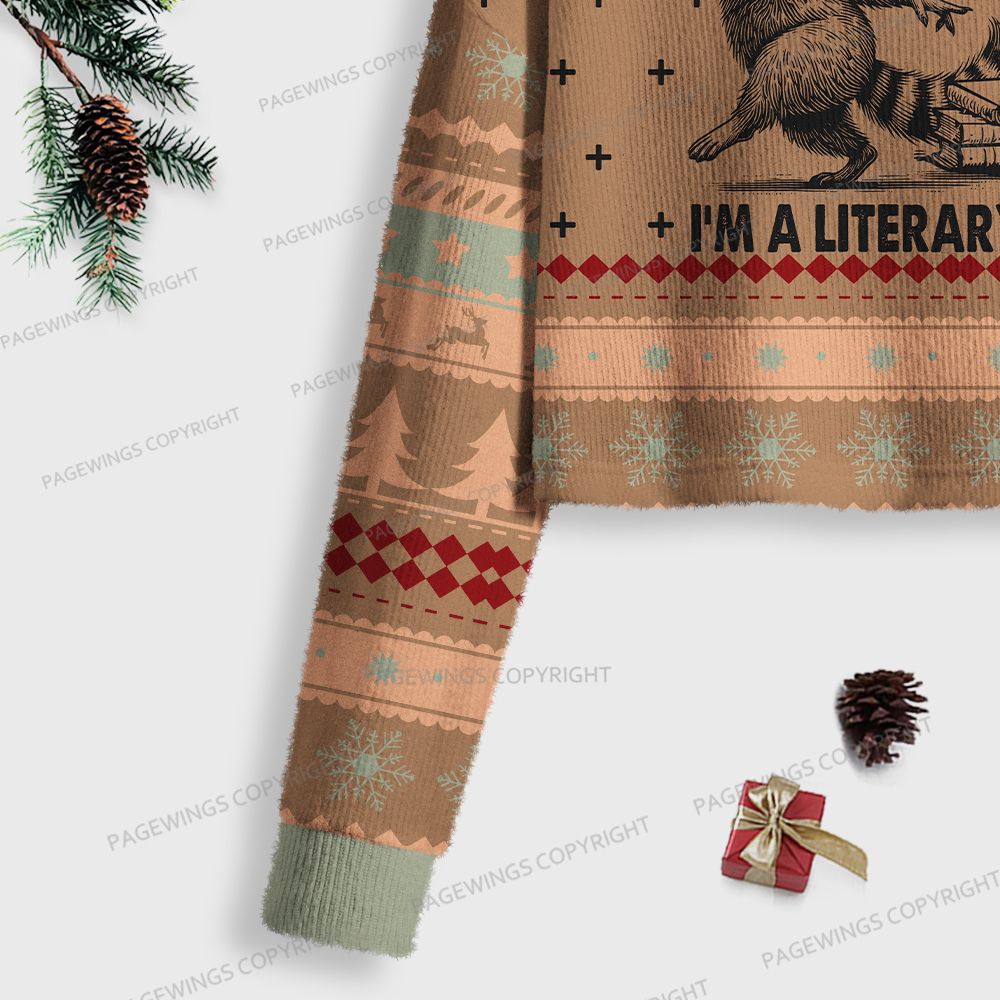 Pagewings I'm Not A Bookworm I'm A Literary Rascal Women Ugly Crop Sweatshirt