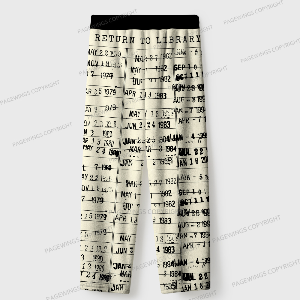 Pagewings Library Card Unisex Flannel Pajama Set