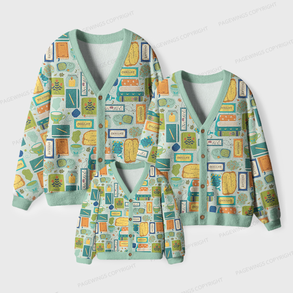 Pagewings Cozy Reading Unisex Ugly Cardigan Sweaters