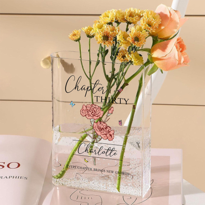 Pagewings Personalized Birthday Gift Acrylic Book Vase