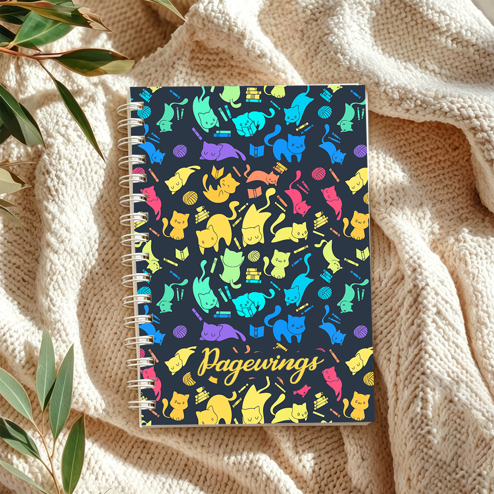 Pagewings Personalized Name Cat Spiral Notebook
