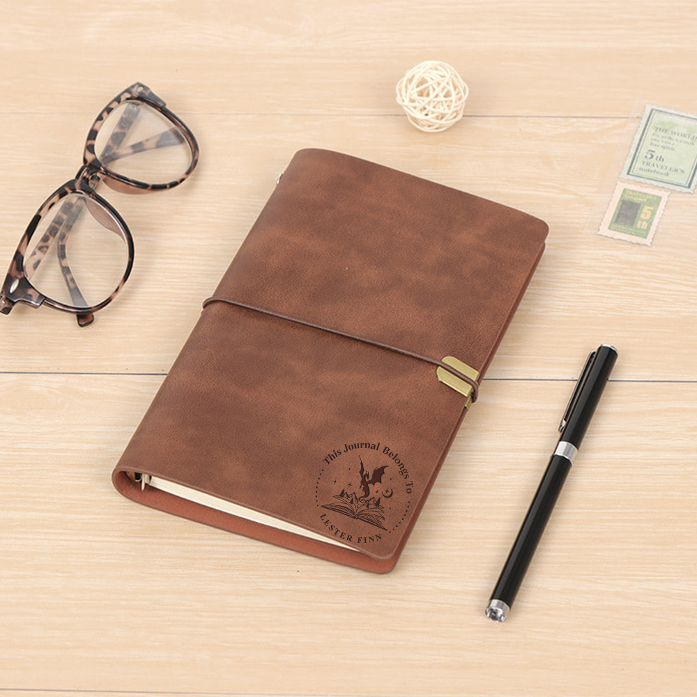 Pagewings Personalized Name Book Dragon Leather Journal