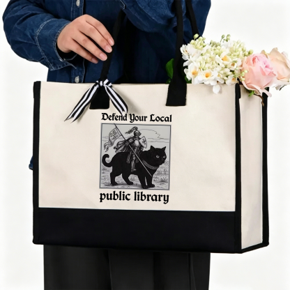 Pagewings Defend Your Local public library12628 Large Tote Bag