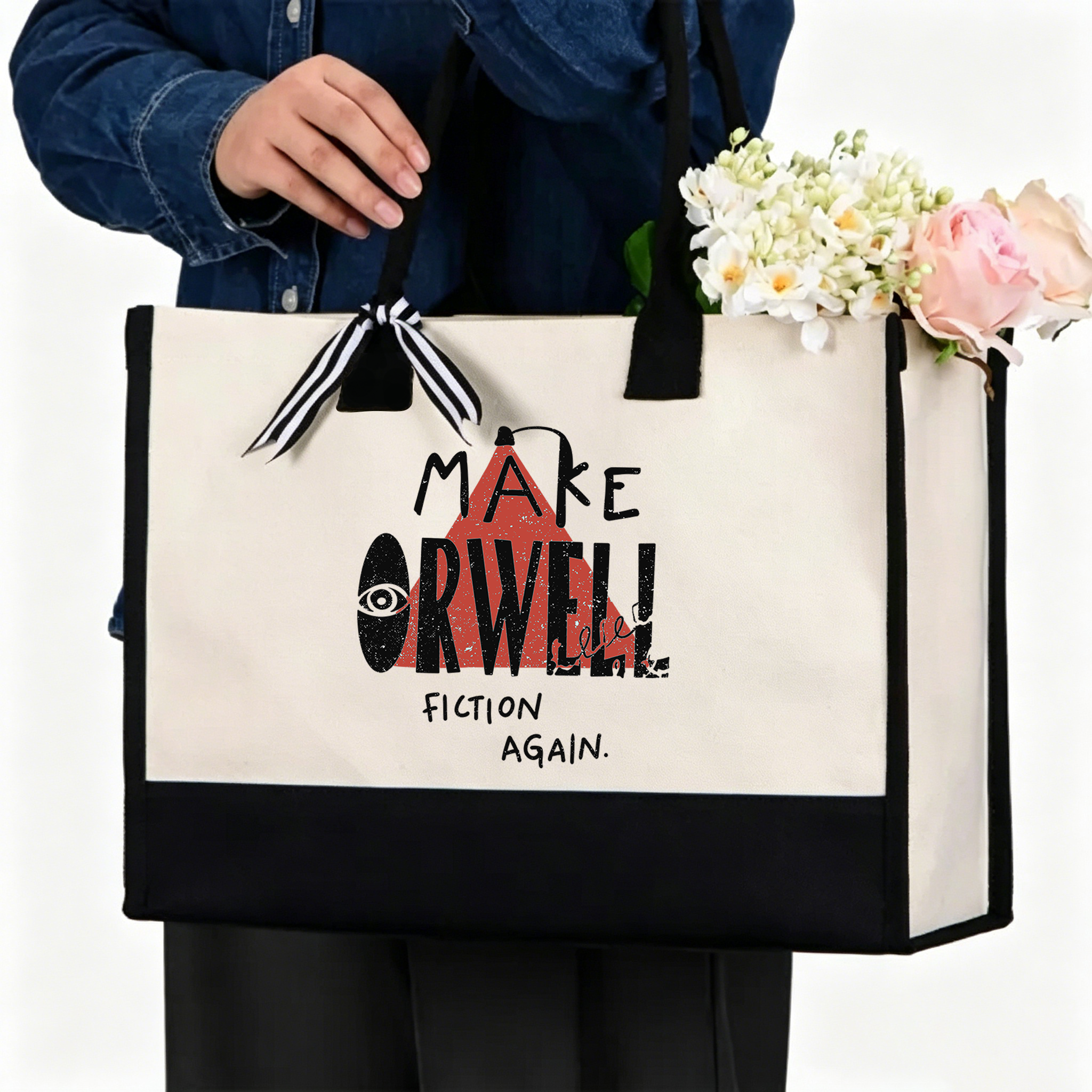 Pagewings Make Orwell Fiction Again10207 Large Tote Bag