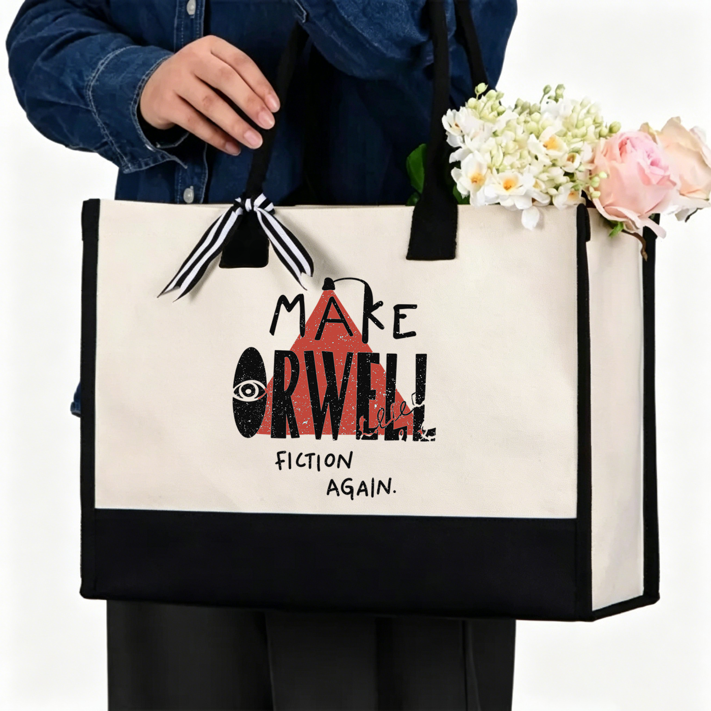 Pagewings Make Orwell Fiction Again10207 Large Tote Bag