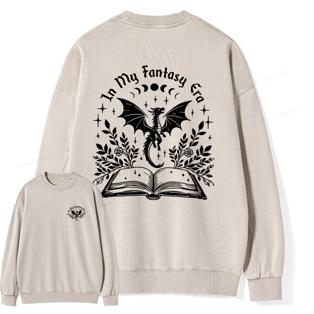 Pagewings In My Fantasy Era Unisex Washed Sweatshirt