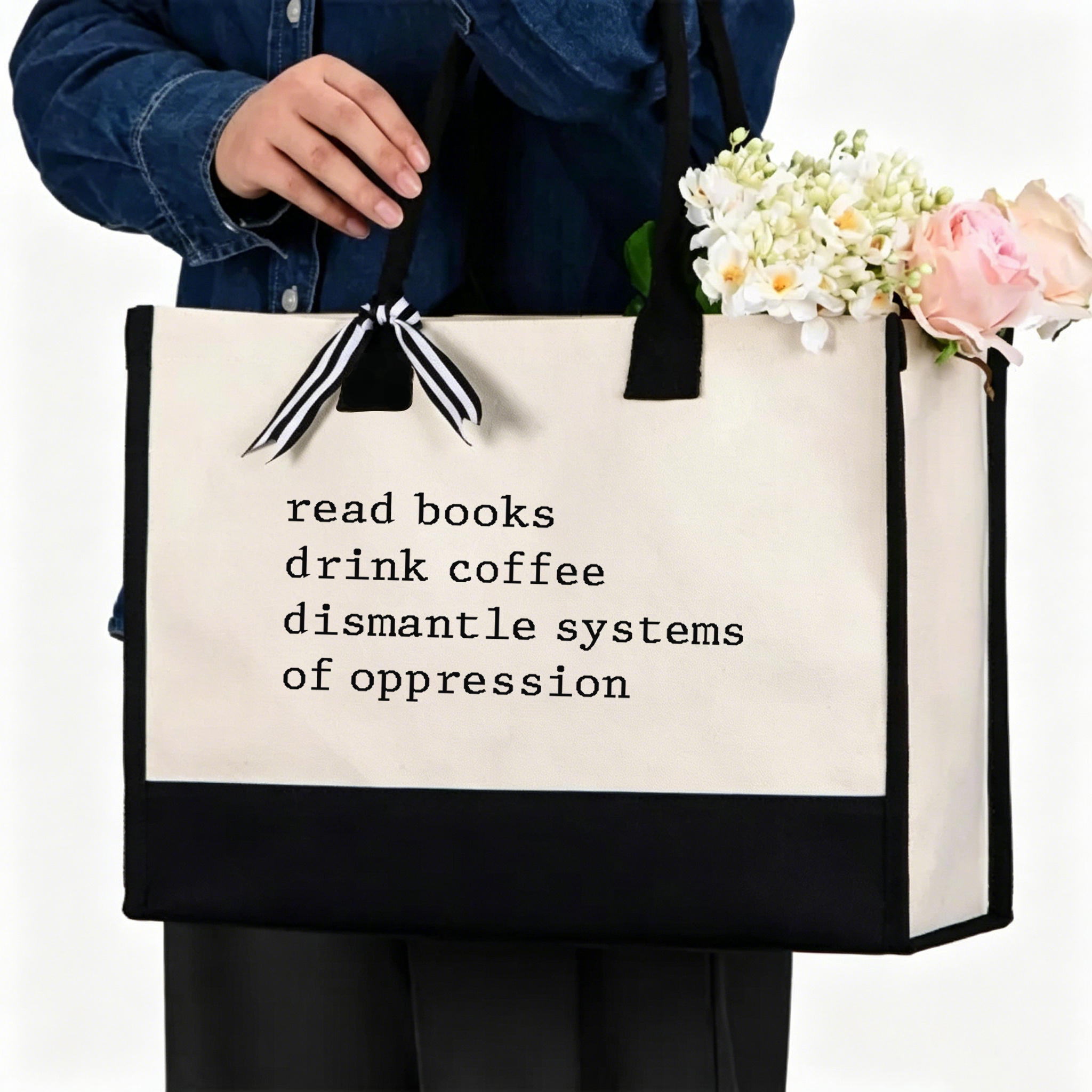Pagewings Read Books Drink Coffee11406 Large Tote Bag