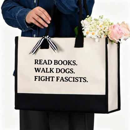 Pagewings Read Books Walk Dogs And Fight13236 Large Tote Bag