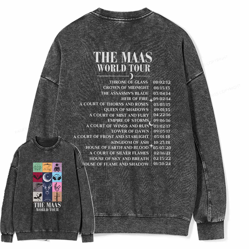 Pagewings Sarah J. Maas World Tour Comfort Colors tee Unisex Washed Sweatshirt