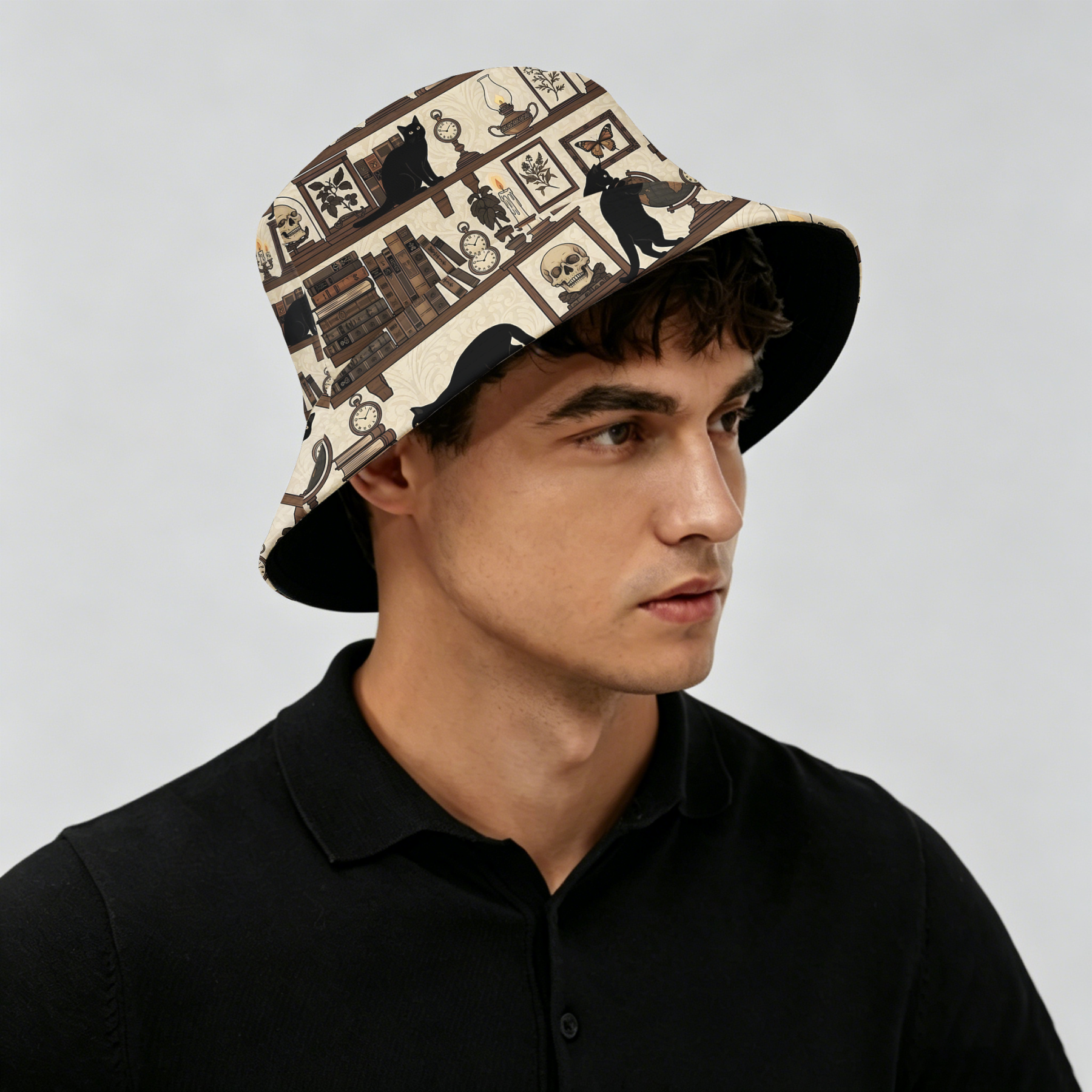 Pagewings Bookish Cat Bucket Hat