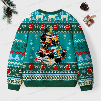 Pagewings Christmas Cat Unisex Ugly Knit Sweatshirt