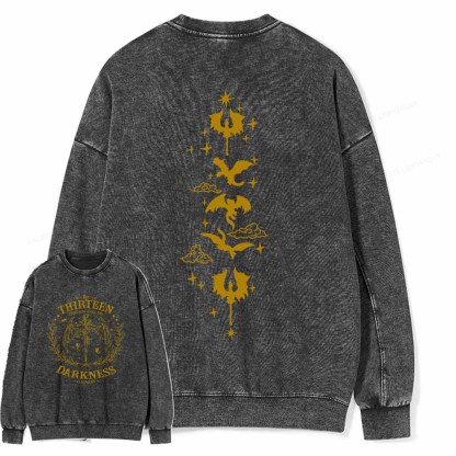 Pagewings The Thirteen Throne Of Glass Embroidered Unisex Washed Sweatshirt