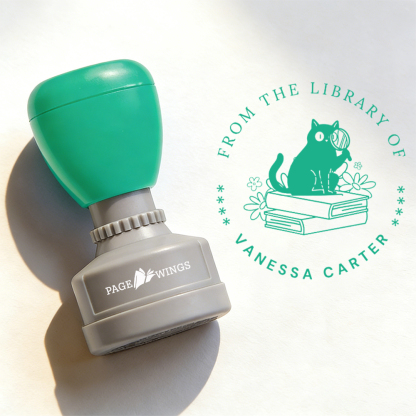 Pagewings Personalized Name Library Stamp