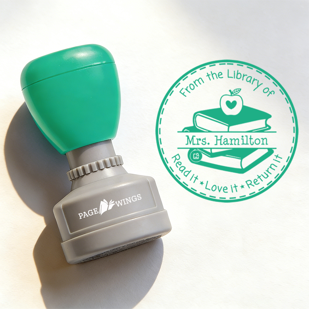 Pagewings Personalized Name Library   Stamp